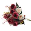 6 Forks 12 Heads Simulated Roses Bright Colors Realistic Appearance Artificial Flowers Photo Props Home Decor