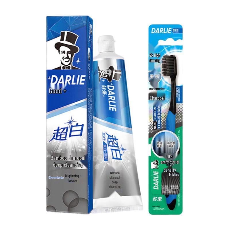 

Darlie Super White Bamboo Charcoal Toothpaste & Toothbrush Set