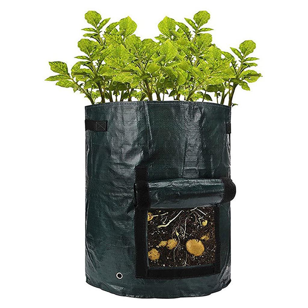 4pcs Garden Planting Bags with Viewing Window Reusable Grow Sacks for Potatoes Tomatoes Practical Plant Containers