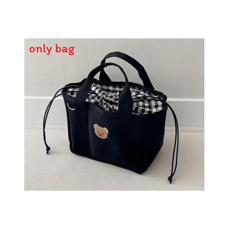 Baby Diaper Bag With Embroidered Bear Canvas For Mom And Baby Outings