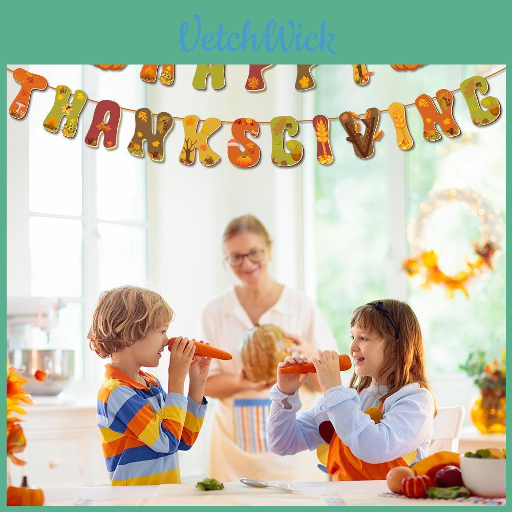 Autumn Themed Paper Ribbons And Letters For Holiday Event And Celebration Decor