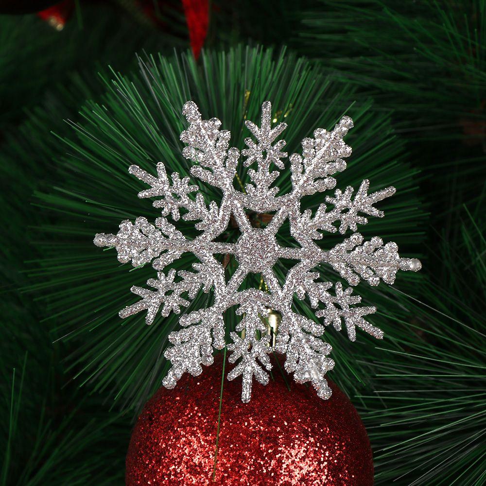 12pcs 7.5cm/10cm Bauble Charming Hanging pendant Glitter Snowflake Christmas Tree Decor Party Ornaments Festival Decoration