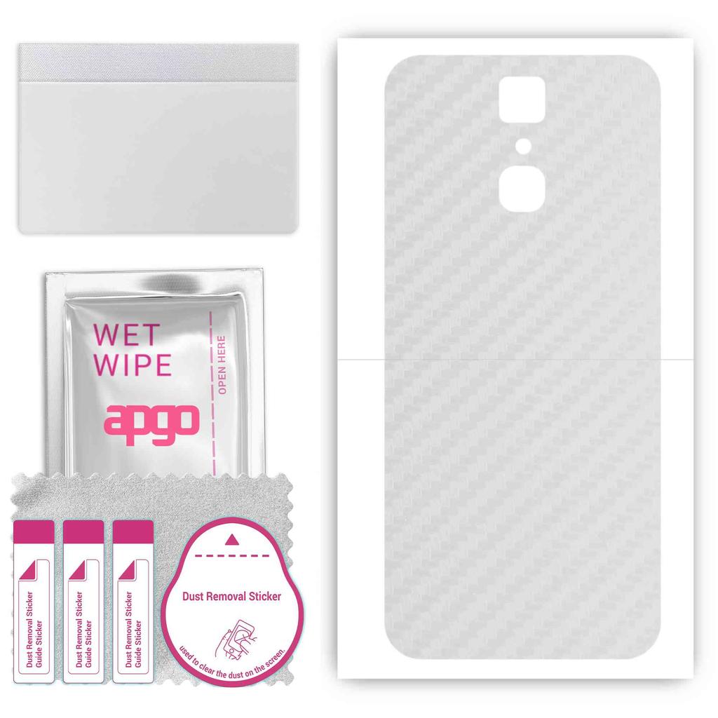 apgo Protective Skin Sticker for the back compatible with Cubot X18, Wrap Film, Foil, Vinyl - Pattern Transparent Carbon