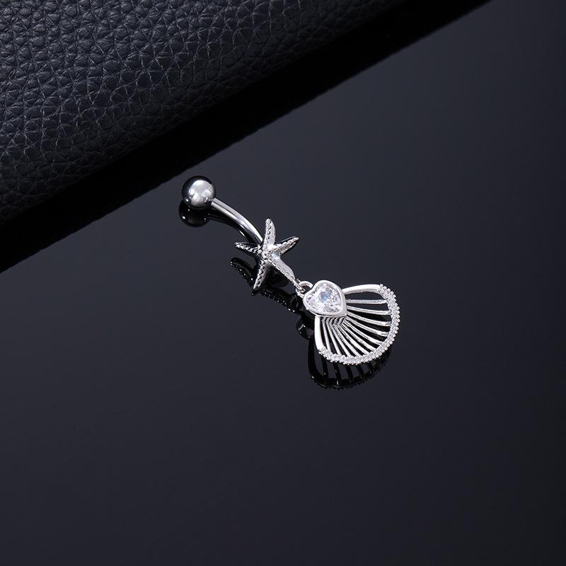 Color Zircon Spiral Piercing Navel Nail Color Butterfly Wind Navel Clip Rabbit Navel Buckle