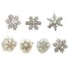 Pack of 6pcs Stylish Rhinestones Snowflake Pearls Hair Accessory Plastic Hairpin For Parties Weddings Christmas Event