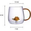 400 ml 3D-Wasserglas, Cartoon-Tierform, Glastasse, Kaffeetasse, kreatives Design, Modellierung, süßes Trinkglas, Wasserbecher, Geschenk für Liebhaber