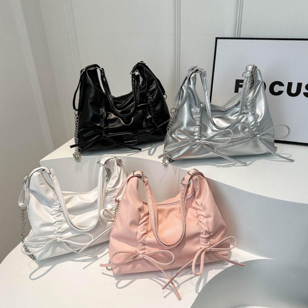 Zipper Bowknot Shoulder Bag Handbag Girl Crossbody Bag Elegant Bow Tote Bag  Ladies/Girls