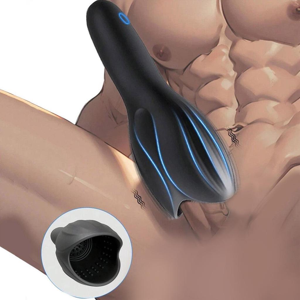 Entrenador de glande masculino, engrosamiento de la circunferencia lateral del pene, tiempo de sexo prolongado con 10 modos, masturbador masculino, entrenador de pene, juguetes masculinos para adultos