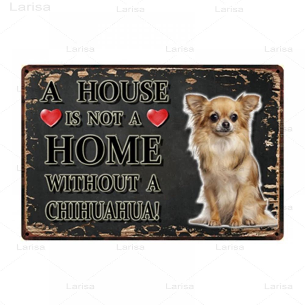 Pets Animal Dog Metal Poster Pitbull Bulldog Chihuahua Tin Sign Vintage Plate Home Decor Bar Pet Shop Wall Art Metal Painting
