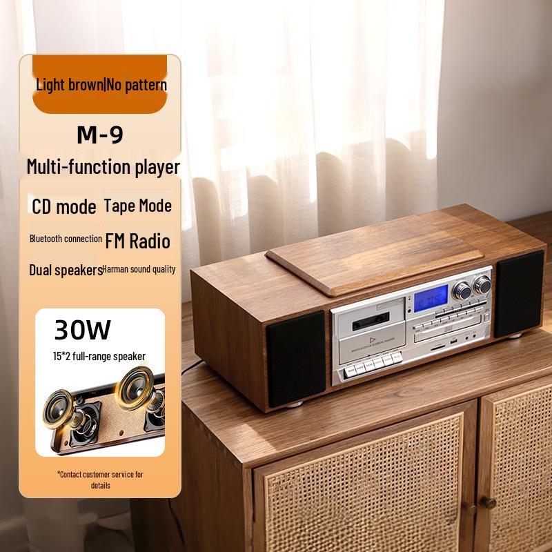 Bluetooth Retro Cassette CD Player with Harman-Quality Sound and High-Power Speaker