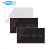 Interruptor Inteligente WiFi Tuya EWelink 4/5/6 Teclas Painel de Vidro Temperado Interruptor de Parede Interruptor Liga/Desliga Remoto Funciona Com Alexa Google Homkit