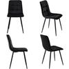 Ensemble Table Et Chaise - MUVOE - 140x80cm - Noir - Chaises En Velours - Iron Legs