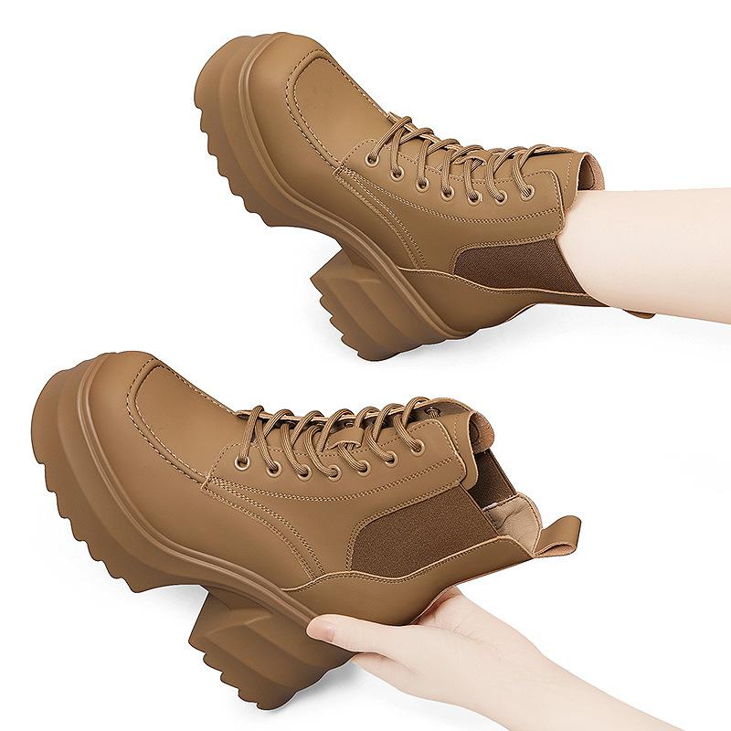 (Broken size does not make up) Thick-soled British style inner heel Martin boots children's autumn new versatile women's shoes