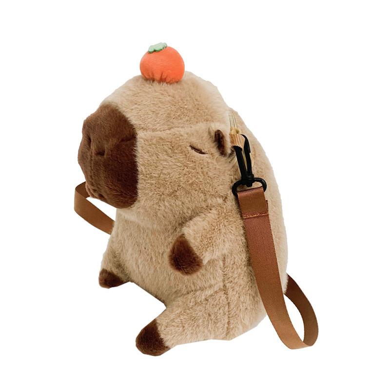 Baseball Backpack Capybara Cute Cartoon Stuffed Doll Backpack Soft Guinea Pig