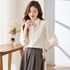 Women's French Style Long Sleeve Commuter Blouse