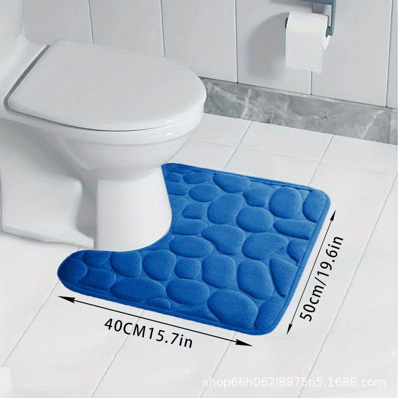 50cm Thick Flannel U-Shaped Floor Mat for Bathroom  Absorbent Toilet Mat
