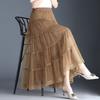 Mesh Half Skirt Autumn Half Skirt Lace Lace Long Skirt A-line Pleated Cake Skirt