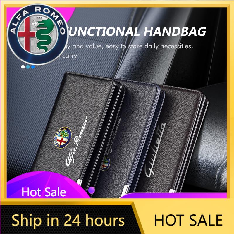 Car Stickers For Alfa Romeo Car Foldable Wallet Coin Bag Pocket Storage Bags Protector Cover For Alfa Romeo Giulia 147 Mito 156