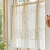 Französische Chiffon-Gardinen mit Rüschen, Kurzgardinen, Stangendurchzug, Florale Halbgardinen, Küche, Café, Wohnzimmer, Erkerfenster, Schrankvorhang