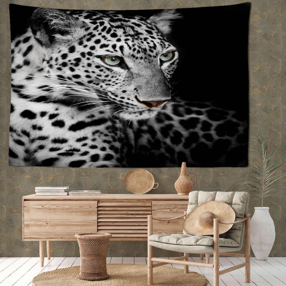 Black Panther Tapestry Wall Hanging Animal Hippie Tapies Psychedelic Mysterious Bedroom Home Decor Background Cloth