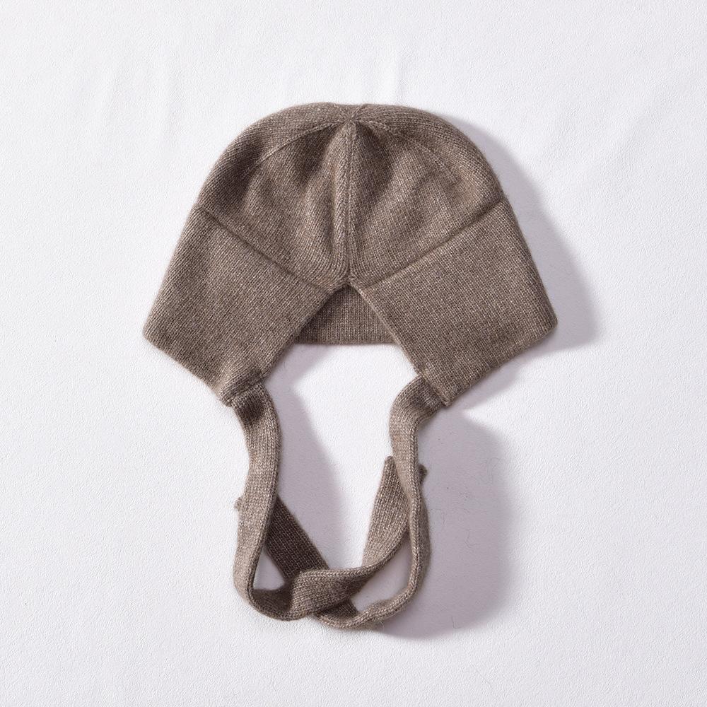 Autumn and winter new embroidered ear protector with diamond, warm wool hat, angora rabbit hair knitted hat