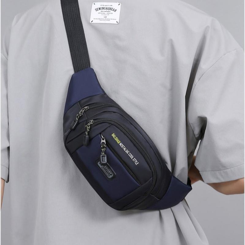 1Pc Korean Version of Trend Running Fitness Backpack Messenger Bag Fanny Pack Fashion Sports Shoulder Bag New Men's and Women's Chest Bag