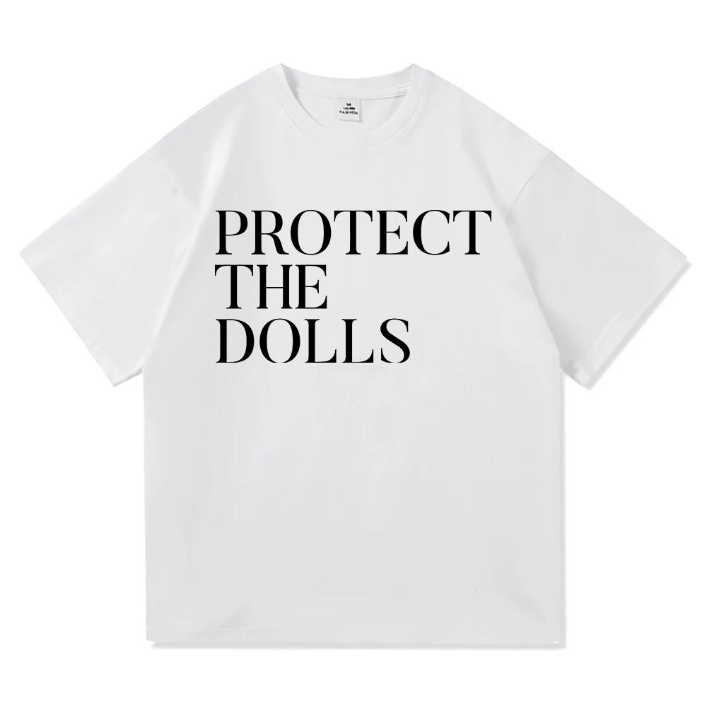 

Men Women Clothing Streetwear High Quality Protect The Dolls T Shirt MenWomen Harajuku Aesthetic Letter Print TShirt Unisex 4XL
