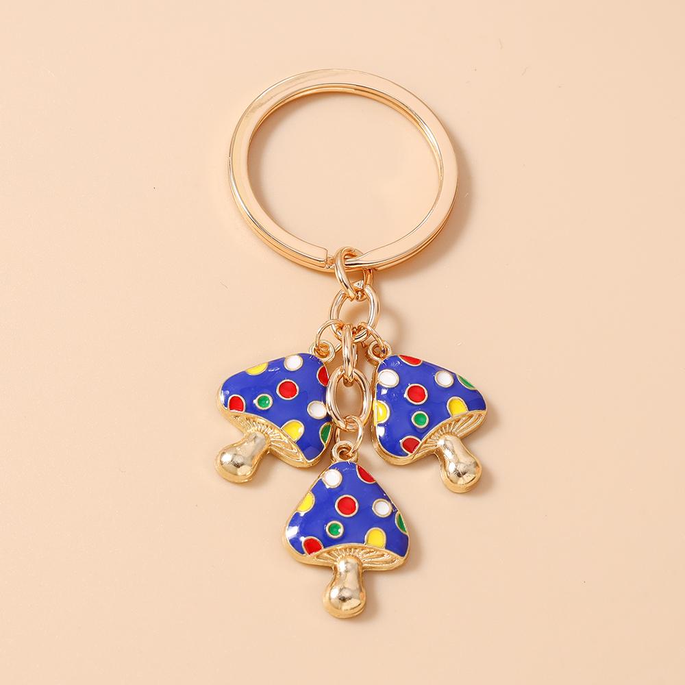 Cute Enamel Mushroom Keychain Women Girls Key Ring Pendants for Handbag Decor DIY Key Holder Jewelry Gifts