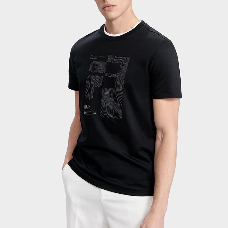 New FILA T Shirts Men's Jet Black F61M427104ABK