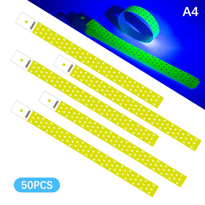 50/100 Stück Neon Stern Papier Armbänder Reißfest Einweg Event Armbänder Für Konzerte, Festivals, Partys, Feiertage