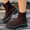 Spring Plus-size Fashion Boots Women's New Stretch Fly Knit Platform Socks Boots Casual Low-top Martin Boots