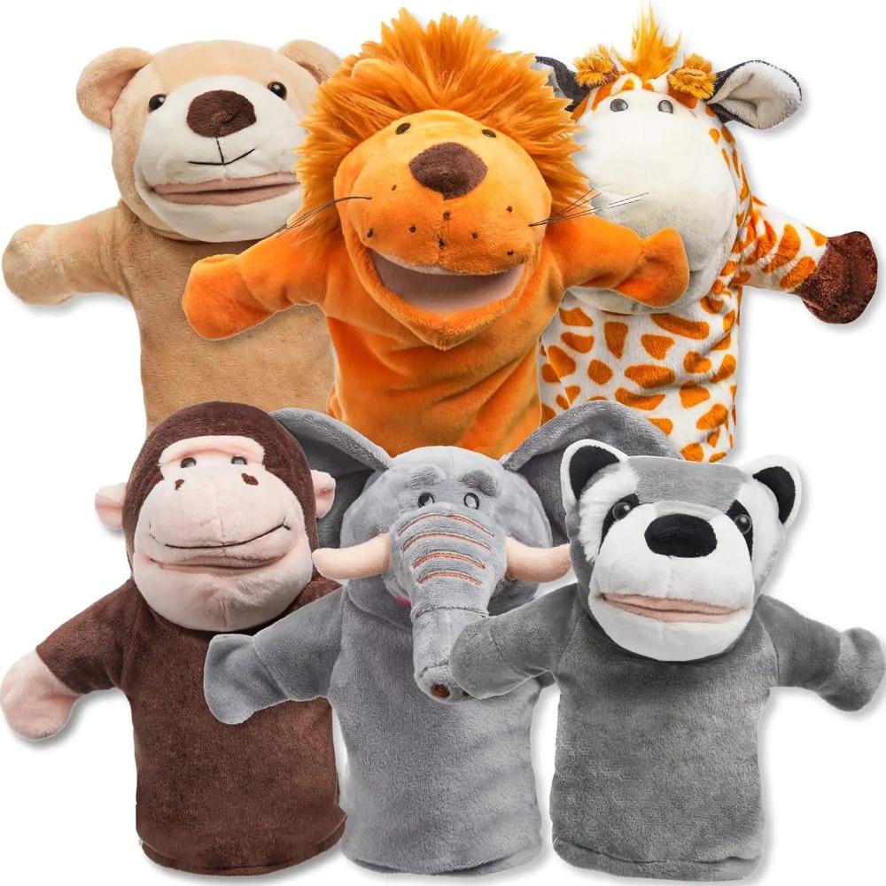 Joyfy 6 Pezzi Marionette da Mano per Bambini con Bocca Giocattolo di Peluche Animale per Bambini Piccoli per Spettacoli Teatrali Regali di Compleanno per Bambini Riempitivi per Cesti di Pasqua
