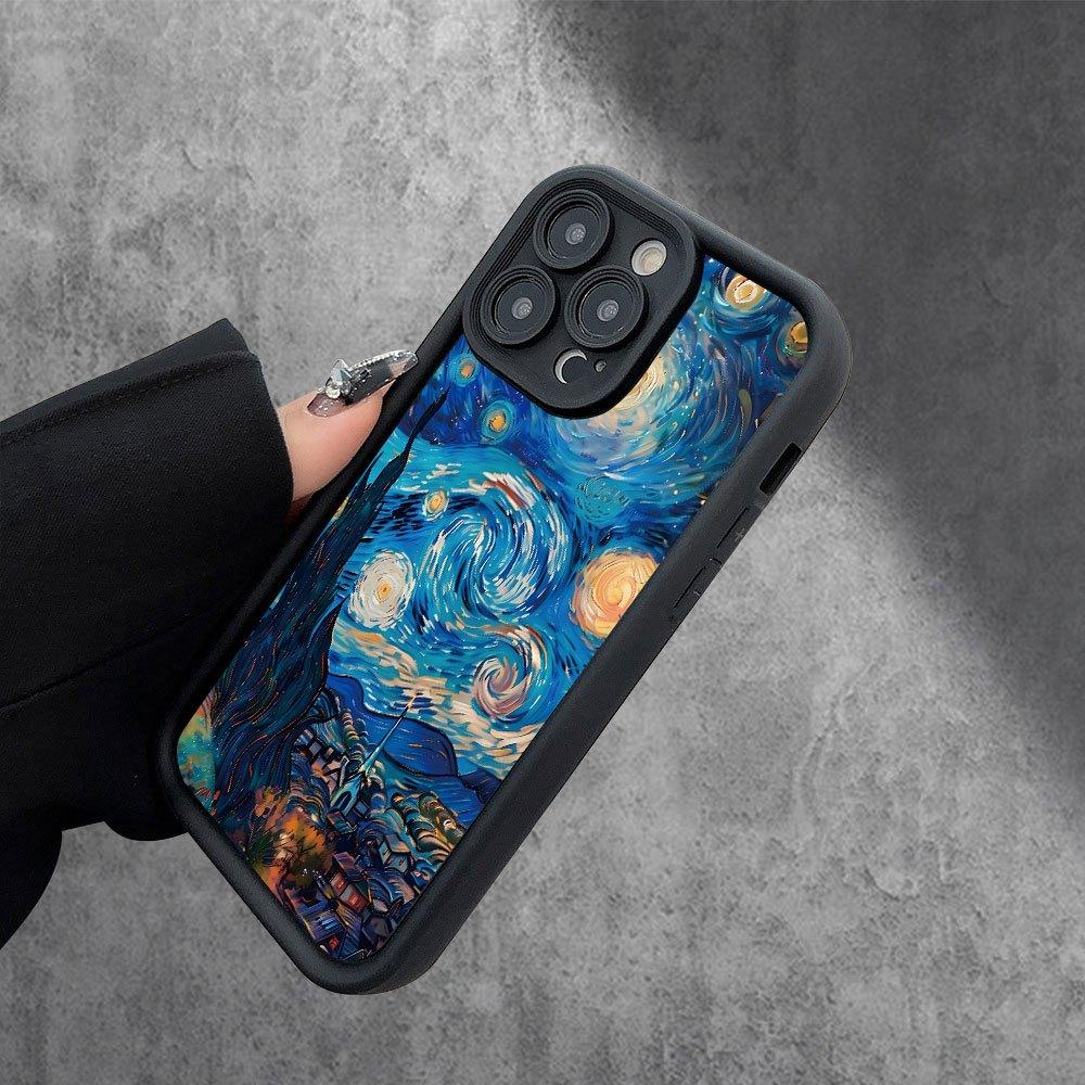 Cartoon Starry Sky Pattern Phone Case for iPhone 17 16 15 14 13 12 11 Pro/Max/Plus - Drop & Shockproof Back Cover