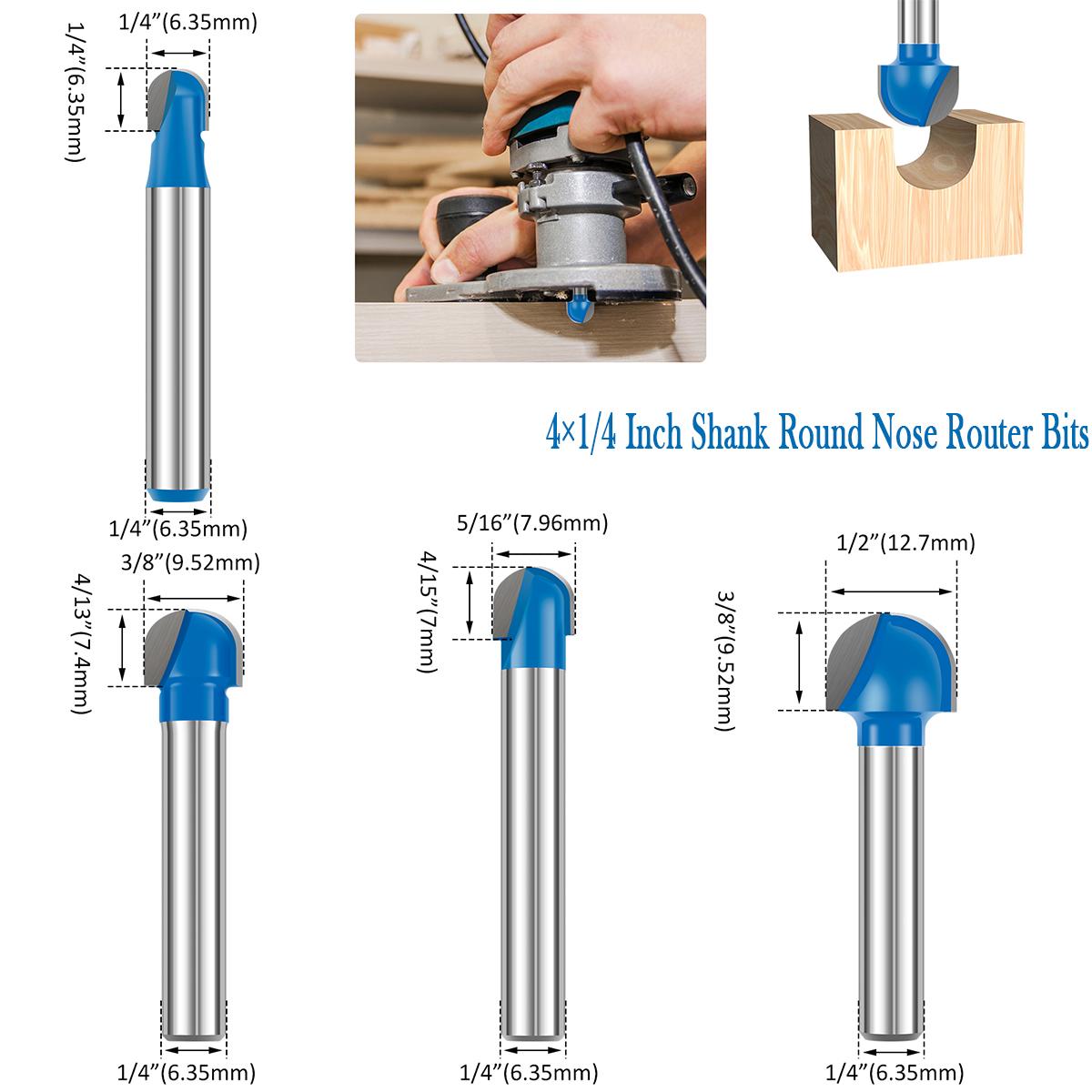 

3-12 мм фреза для заподлицо с поверхностью, 2-канавочная фреза для чистки, прямая фреза для деревообработки, сферическая концевая фреза, круглая фреза T-типа для прорезки пазов 4PCS Type3