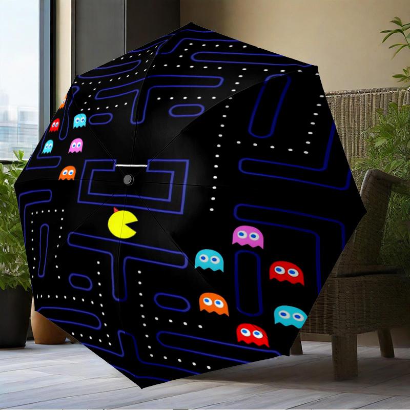 Colorful Game Adventure Umbrella Folding Umbrella, Automatic Umbrella 8-Frame for Travel, Camping Use Gift for Halloween Christmas
