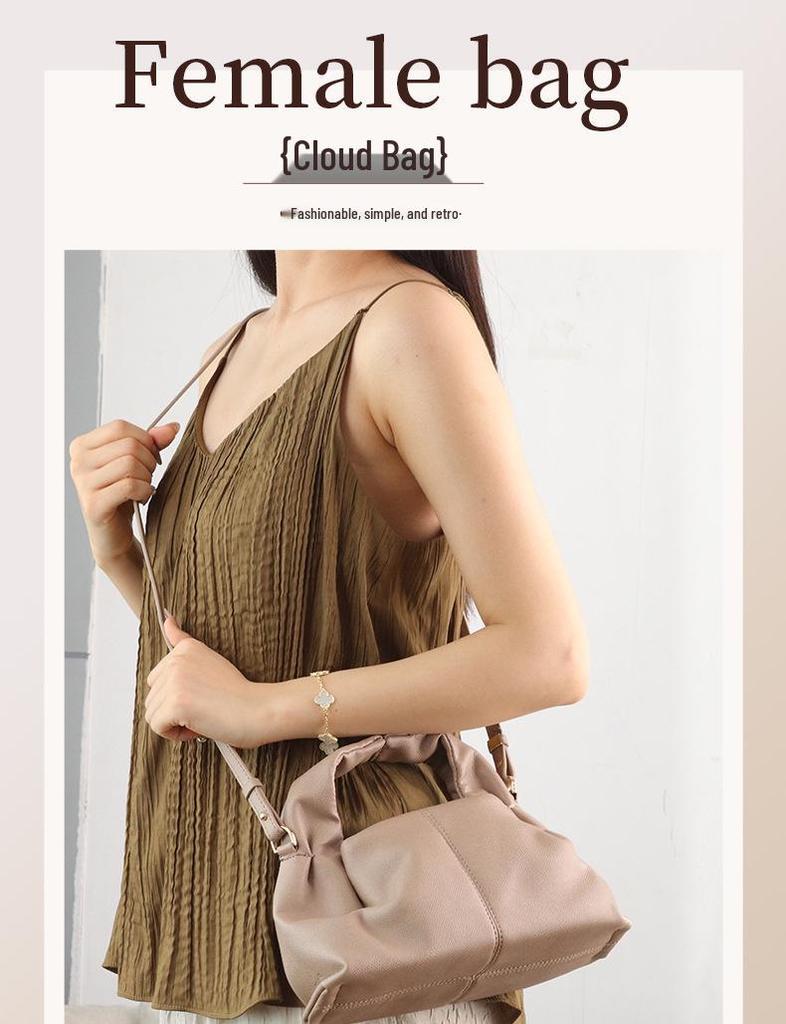 Polen Cloud Bag Lychee Grain Women's Fashion Handbag