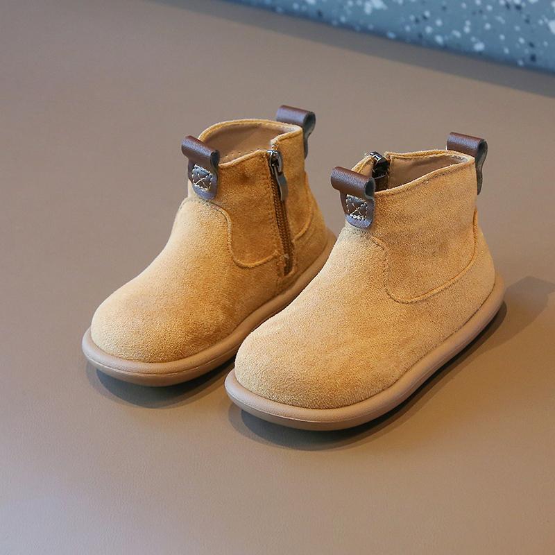 Autumn Winter Baby Boys Girls Boots Oxford Suede Children Casual Shoes Outdoor Anti-slip Infant Shoes Plush Kids Ankle Boots