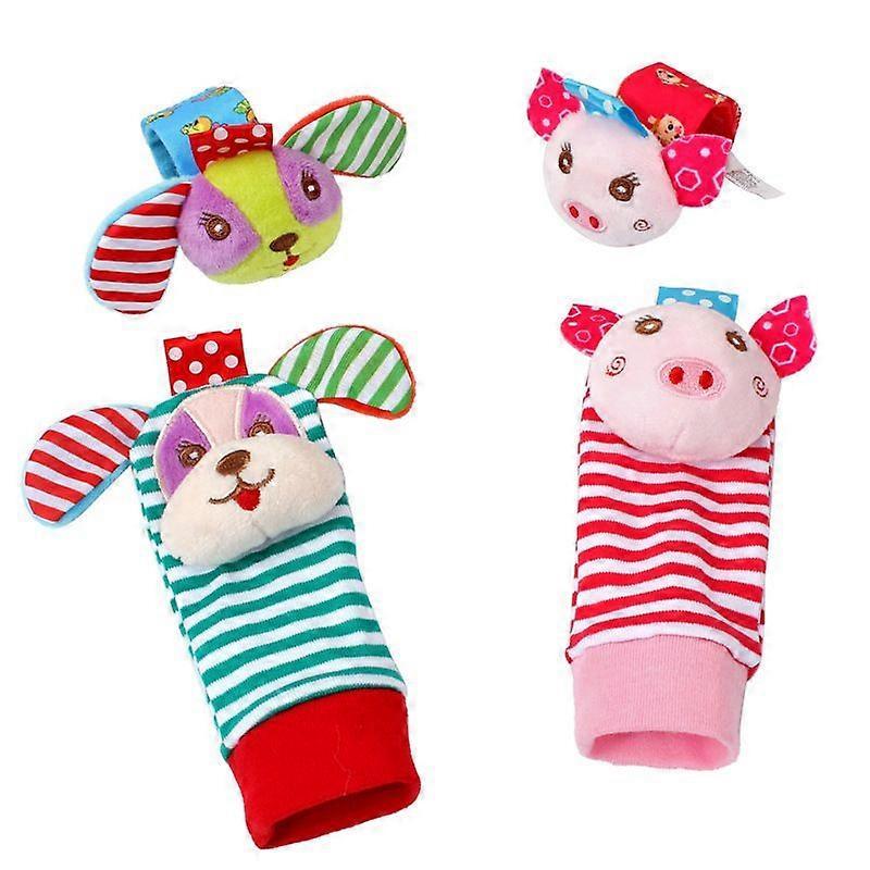 Baby Rattle Toys Soft Foot Finder Socks Wrists Rattles Ankle Leg Hand Arm Bracelet Acivity Rattle Baby Present Essentials for Baby(A)