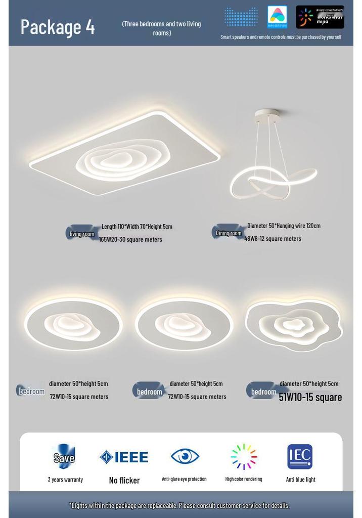 Minimalist Cloud-Shaped Ceiling Light with Mijia Smart Support for Living Room