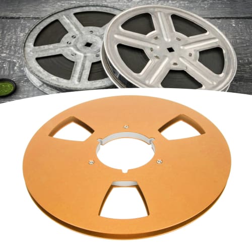 10-inch Replacement Tape Reel, Empty Tape Reel, Open Reel, Aluminum Alloy, Counter-Bending, 3 Wind-Resistant Holes, 1/4-inch Recording Tape Reel (Gold