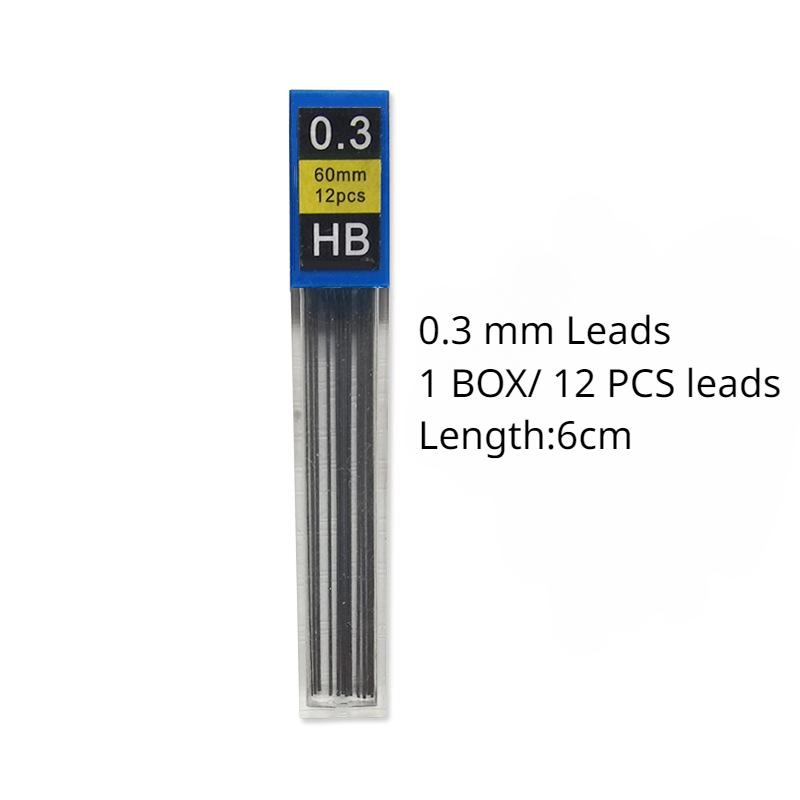 1-12Pcs 0.3 0.5 0.7 0.9 1.3 2.0mm HB Replacement Refill Leads Refill for Mechanical Pencil Drawing Automatic Pencils Stationery
