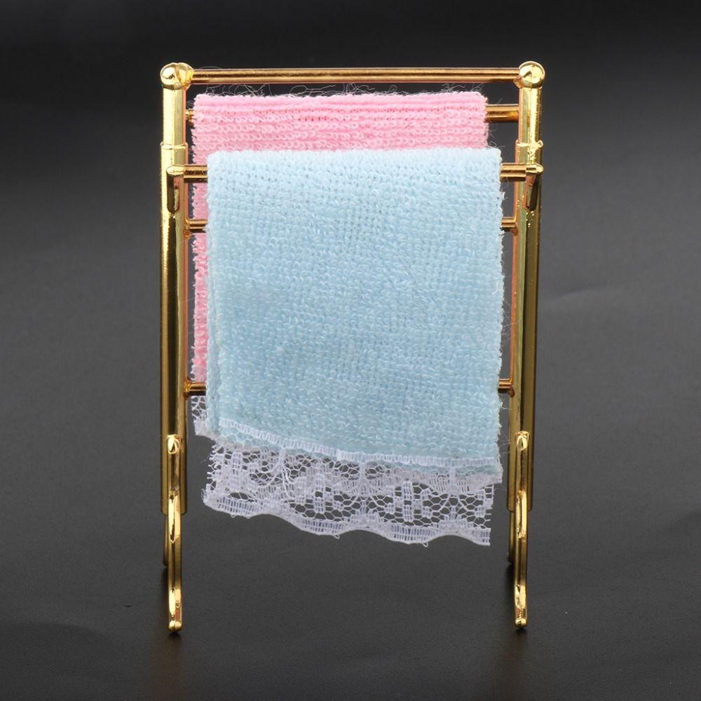 Accessories Scene Model Miniature Furniture Dollhouse Towel Rack Mini Cosmetics Shelf Bathroom Set