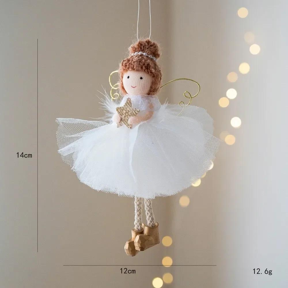Trendy Cute Christmas Angel Doll Gauze Skirt Hanging Christmas Tree Pendant Ornaments Xmas Tree Pendant Christmas Decor
