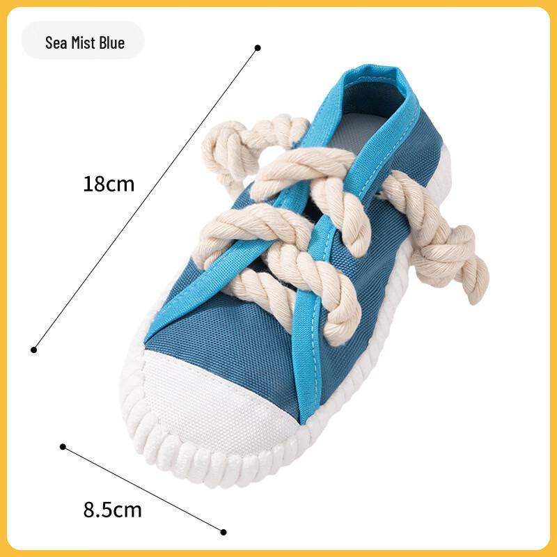 Qi o Rope Knot Squeaky Shoe Dog Chew Toy (2-Pack)