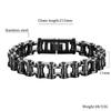 Stainless Steel Mens Motorcycle Biker Bracelet Punk Hip Hop Chain Style Rugged Cycling Accessory Men
