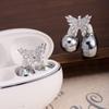Earbuds FreeClip Borboleta Diamante Clipe de Orelha: Brinco Feminino Elegante, Luxuoso, de Alta Classe
