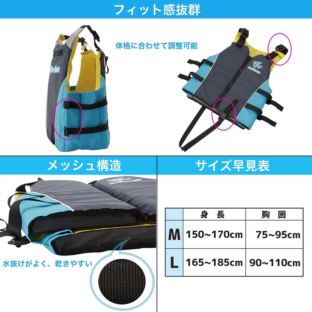 Reef Tourer Snorkeling Vest SV-1600 L Size Navy X Blue