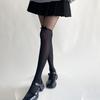 Women Contrast Sheer Mesh Splicing Pantyhose Fake Thigh High Stockings Elegant Ruffle Trim Bowknot Silk Tights Leggings
