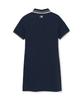 Emelbi Women'S Classic Monogram Tone-Tone Jacquard Collar Dress Bos (Navy)