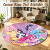 Round Rug Custom NameMy Little Pony Pattern Non Slip Carpet Home Floor Decor